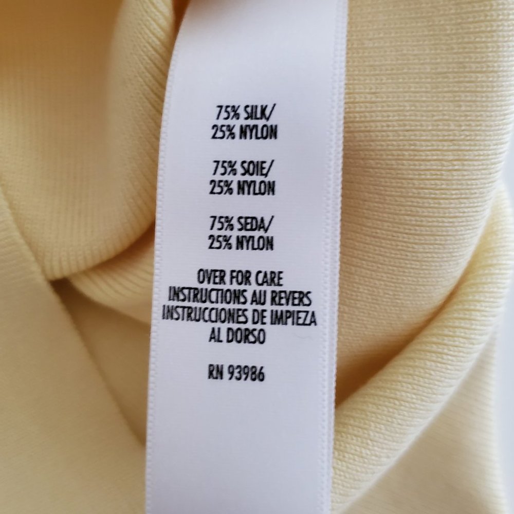 Petite Sophisticate Silk Stretch Cardigan & Shell Set | Like New  | XSP | Yellow - Picture 9 of 11